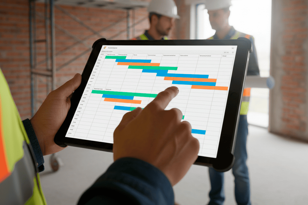 Extracto visual de un Diagrama de Gantt utilizado en una reforma integral in situ.